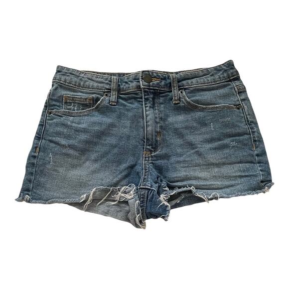 Universal Thread Womens Denim Shorts Size 4 High Rise Shortie Cut off Distressed - Picture 1 of 6